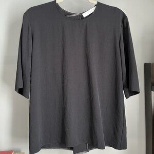 Everlane Zipper Blouse (Black) 4